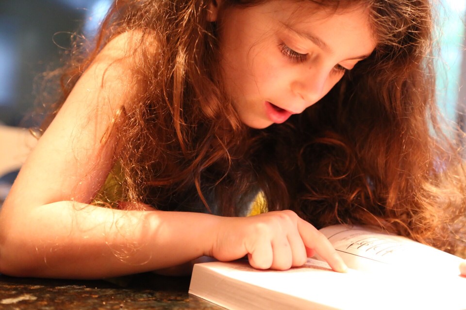young girl reading
